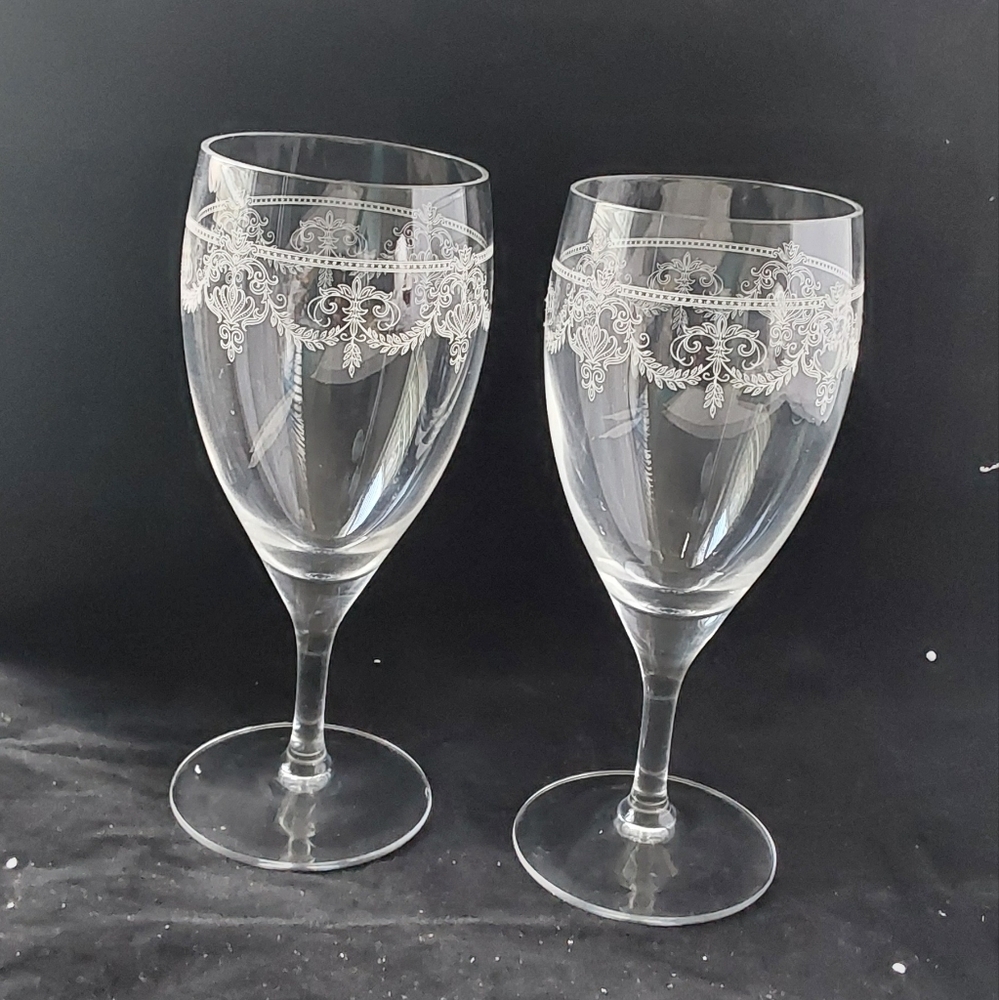 PRINCESS HOUSE HERITAGE CRISTAL‎  FRANCE  ETCHED GLASSES SETS OF 6